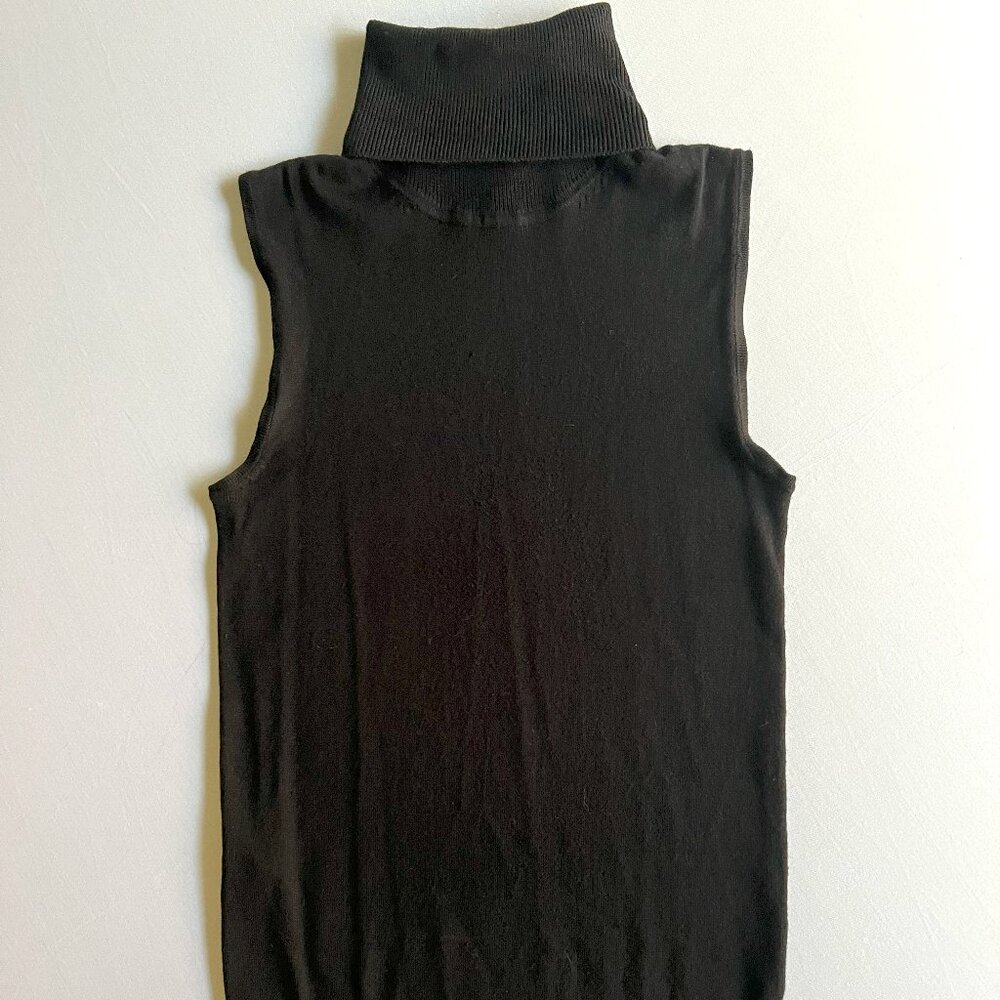 MNG Mango Black Turtleneck Sleeveless Sweater Top Size XXS